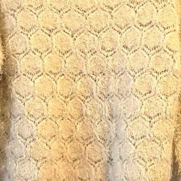 Joseph A. Fluffy Long-Sleeved Crochet Knit Sweater - Picture 2 of 6